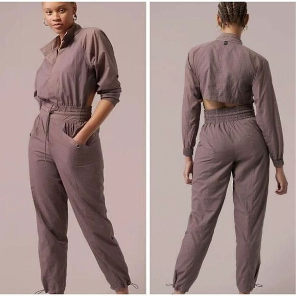 NWOT ATHLETA X ALICIA KEYS Keys Utility Mauve Jumpsuit With Mid Back Cutout 6 - Picture 1 of 16